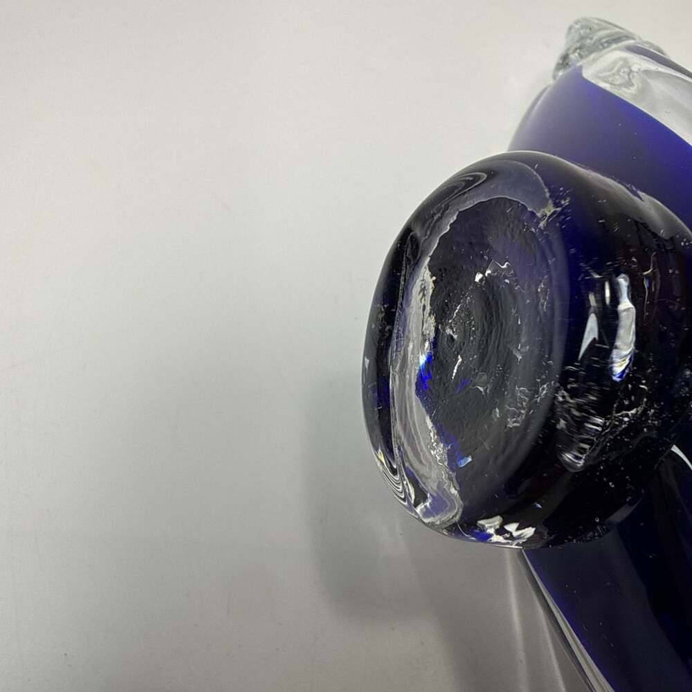 Vtg Murano Hand blown Glass Venetian Gondola Boat Cobalt Blue Ashtray Dish C1 - Picture 5 of 6